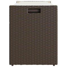 Vidaxl Venkovní úložná lavice s polštářem Brown 100 cm Poly Rattan