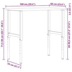 Vidaxl Pracovní stůl 100 x 60 x (71,5–98) cm masivní dubové dřevo