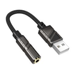 Borofone Adaptér BV23 Dignity USB-A - jack 3,5 mm černý