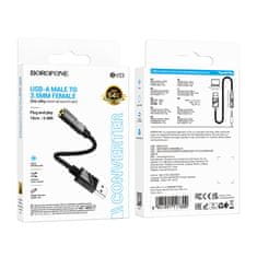 Borofone Adaptér BV23 Dignity USB-A - jack 3,5 mm černý