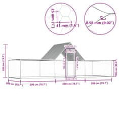 Vidaxl Klec pro kuřata 6 x 2 x 2 m pozinkovaná ocel