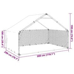 Vidaxl Venkovní psí kotec s krytem 3x2x1,9 m pozinkovaná ocel