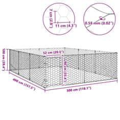 Vidaxl Venkovní psí kotec s dvířky 3x4x1 m pozinkovaná ocel