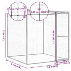 Vidaxl Klec pro kočky 1,5 x 1,5 x 1,5 m pozinkovaná ocel