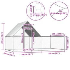 Vidaxl Klec pro kuřata 4 x 2 x 2 m pozinkovaná ocel