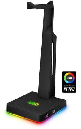 Connect IT NEO Stand-It RGB stojánek na sluchátka + USB hub, ČERNÝ