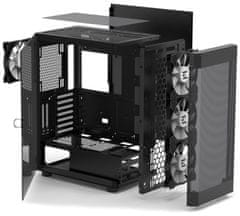 Zalman skříň i4 TG / Middle Tower / 4x 140 mm RBG LED fan / 2x USB 3.0 / 1x USB 2.0 / mesh panel / tvrzené sklo / černá