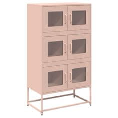 Vidaxl Skříň highboard růžová 68x39x123 cm ocel