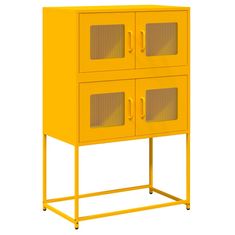 Vidaxl Skříň highboard hořčicově žlutá 68x39x107 cm ocel