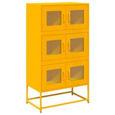 Vidaxl Skříň highboard hořčicově žlutá 68x39x123 cm ocel