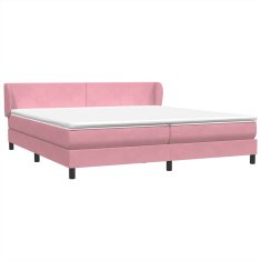 Vidaxl Box spring postel s matracemi růžová 200x210 cm samet