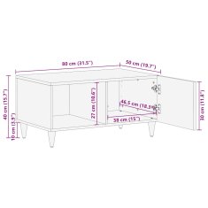 Vidaxl Konferenční stolek 80 x 50 x 40 cm masivní mangovníkové dřevo