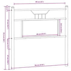 Vidaxl Čelo postele kouřový dub 90 cm kompozitní dřevo a ocel