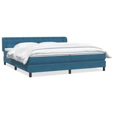 Vidaxl Box spring postel s matracemi tmavě modrá 180x210 cm samet