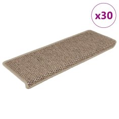 Vidaxl Samolepicí rohože na schody Sisal-Look 30 ks 65x21x4 cm Písek