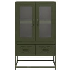 Vidaxl Skříň highboard olivově zelená 68 x 39 x 111,5 cm ocel