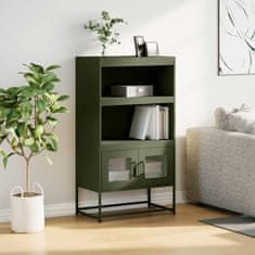 Vidaxl Skříň highboard olivově zelená 68x39x123 cm ocel