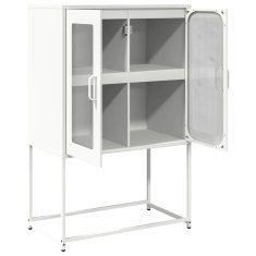 Vidaxl Skříň highboard bílá 68x39x107 cm ocel