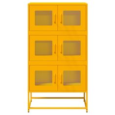 Vidaxl Skříň highboard hořčicově žlutá 68x39x123 cm ocel