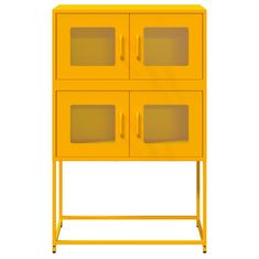 Vidaxl Skříň highboard hořčicově žlutá 68x39x107 cm ocel