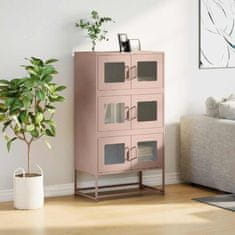 Vidaxl Skříň highboard růžová 68x39x123 cm ocel