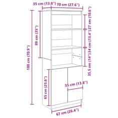 Vidaxl Skříň highboard šedá sonoma 70 x 35 x 180 cm kompozitní dřevo