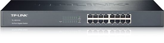 TP-Link TL-SG1016 16-Port Gigabit Switch, 16 Gigabit RJ45 Ports, 1U 19-inch Rack-mountable Steel Case