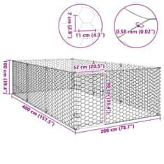 Vidaxl Venkovní psí kotec s dvířky 2x4x1 m pozinkovaná ocel