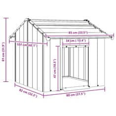 Vidaxl Psí bouda se střechou černá 85x107x81 cm pozinkovaná ocel