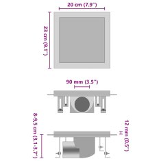 Vidaxl Sprchový odtok 2v1 vpusť do podlahy a do dlažby 23x23 cm nerez