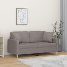 Vidaxl 2místná pohovka s polštáři taupe 140 cm textil