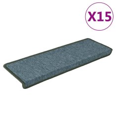 Vidaxl Kobercové nášlapy na schody 15 ks 65x21x4 cm zelené