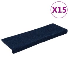 Vidaxl Nášlapy na schody 15 ks vpichované 65x21x4 cm modré