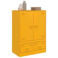 Vidaxl Highboard hořčicově žlutý 67 x 39 x 95 cm ocel