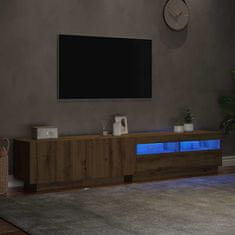 Vidaxl TV stolek s LED dub artisan 200x35x40 cm kompozitní dřevo