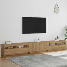 Vidaxl TV stolek s LED dub artisan 300x35x40 cm kompozitní dřevo