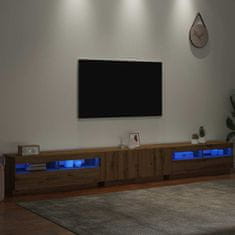 Vidaxl TV stolek s LED dub artisan 300x35x40 cm kompozitní dřevo