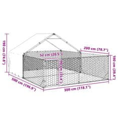 Vidaxl Venkovní psí kotec s výběhem 5x3x1,9 m pozinkovaná ocel