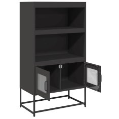 Vidaxl Skříň highboard černá 68x39x123 cm ocel