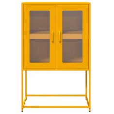 Vidaxl Skříň highboard hořčicově žlutá 68x39x107 cm ocel