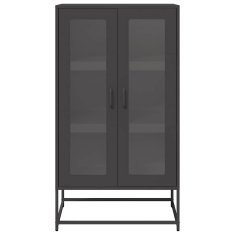 Vidaxl Skříň highboard černá 68x39x123 cm ocel