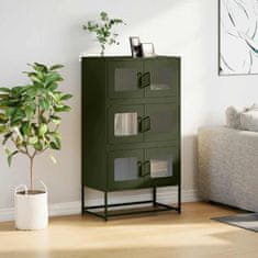 Vidaxl Skříň highboard olivově zelená 68x39x123 cm ocel