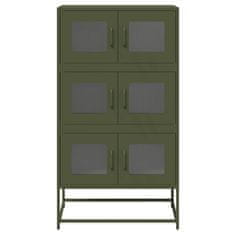 Vidaxl Skříň highboard olivově zelená 68x39x123 cm ocel