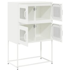 Vidaxl Skříň highboard bílá 68x39x107 cm ocel