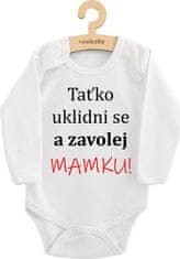 NEW BABY Body s potiskem New Baby a zavolej MAMKU! 68 (4-6m)