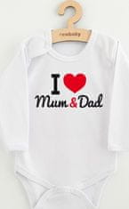 NEW BABY Body s potiskem New Baby I Love Mum and Dad 50