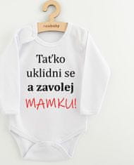 NEW BABY Body s potiskem New Baby a zavolej MAMKU! 68 (4-6m)