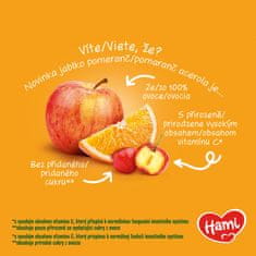 Hami Příkrm ovocný 100% ovoce jablko pomeranč acerola 400g, 8+