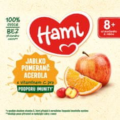 Hami Příkrm ovocný 100% ovoce jablko pomeranč acerola 400g, 8+