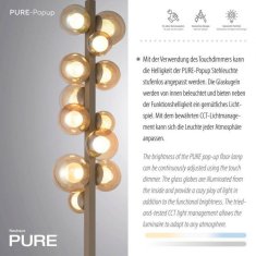 PAUL NEUHAUS PAUL NEUHAUS LED stojací svítidlo PURE Popup bronz stmívatelné jantarové sklo 2700-5000K PN 557-97